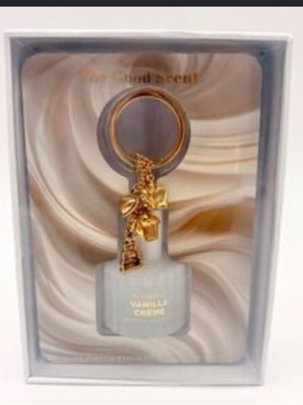 Vanilla Crème Gold-Tone Keychain Charm NWT